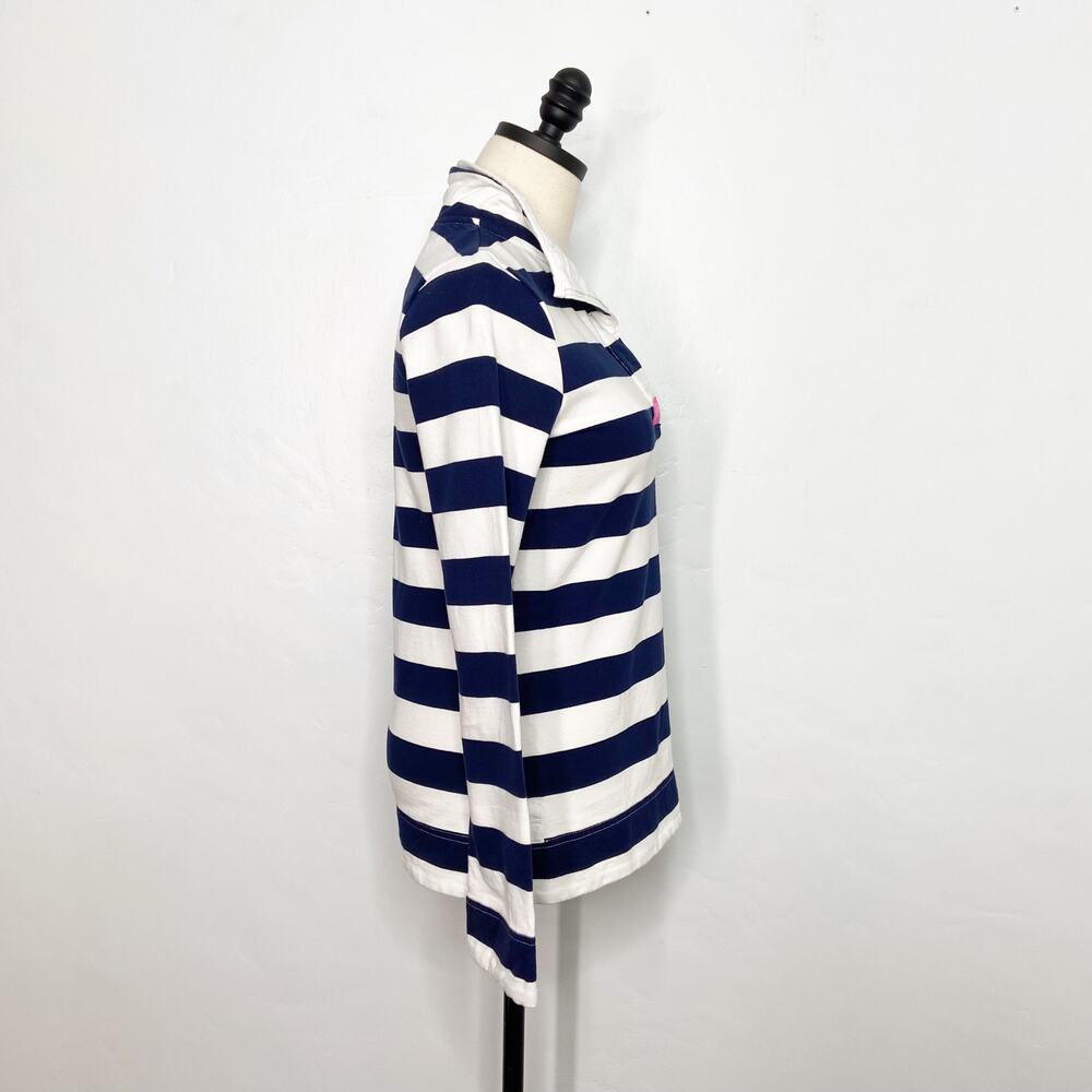Joules Saunton Striped Funnel Neck Sweatshirt Navy White Nautical Preppy Size XS - Picture 6 of 10